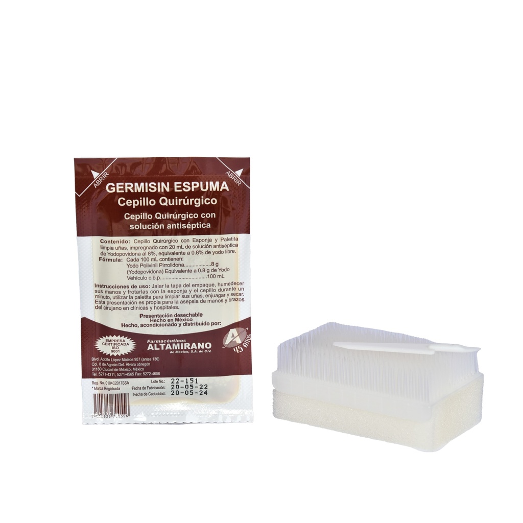 Germisin Espuma Cepillo Quirúrgico (20 Grs.)